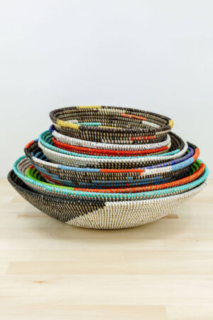 Handwoven African Tabletop Bowl - 4x12