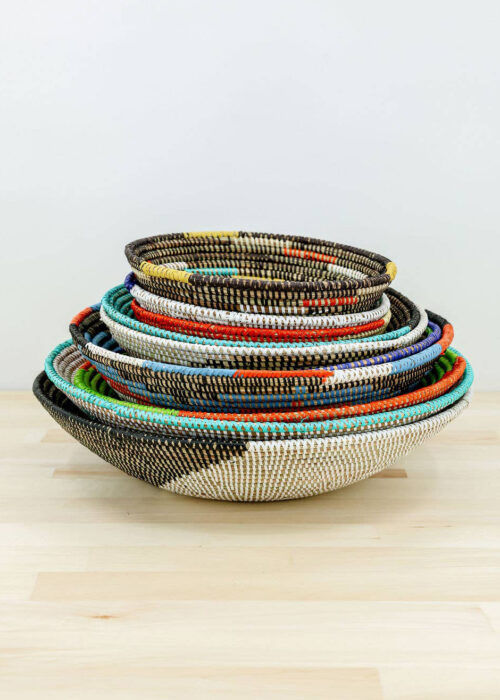 Handwoven African Tabletop Bowl - 4x12