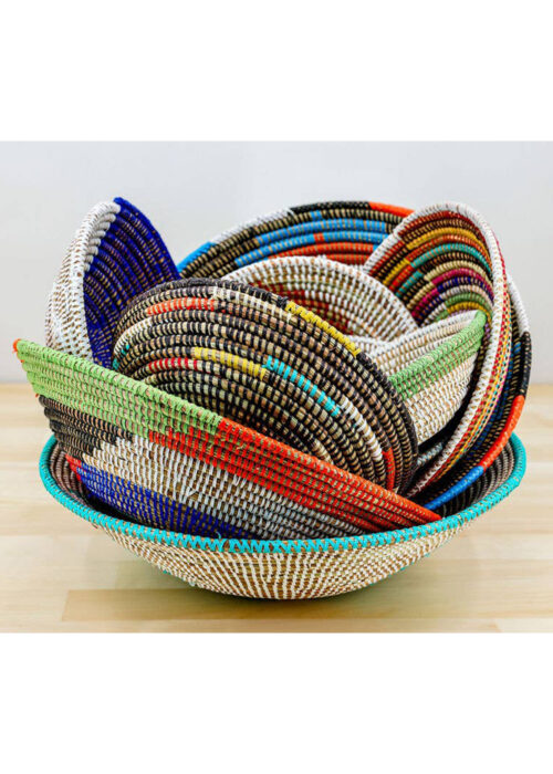 Handwoven African Tabletop Bowl - 4x12 - Image 2