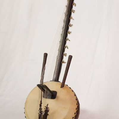 West African Handmade Wooden Kora Harp - 37" x 13"