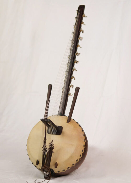 West African Handmade Wooden Kora Harp - 37" x 13"