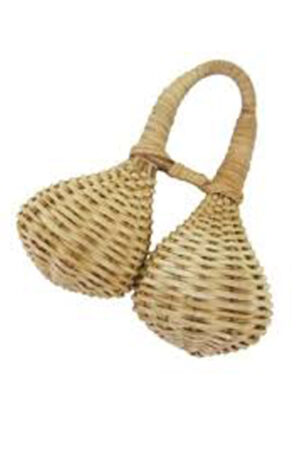 African Woven Seed Caxixi - 4"x 2"