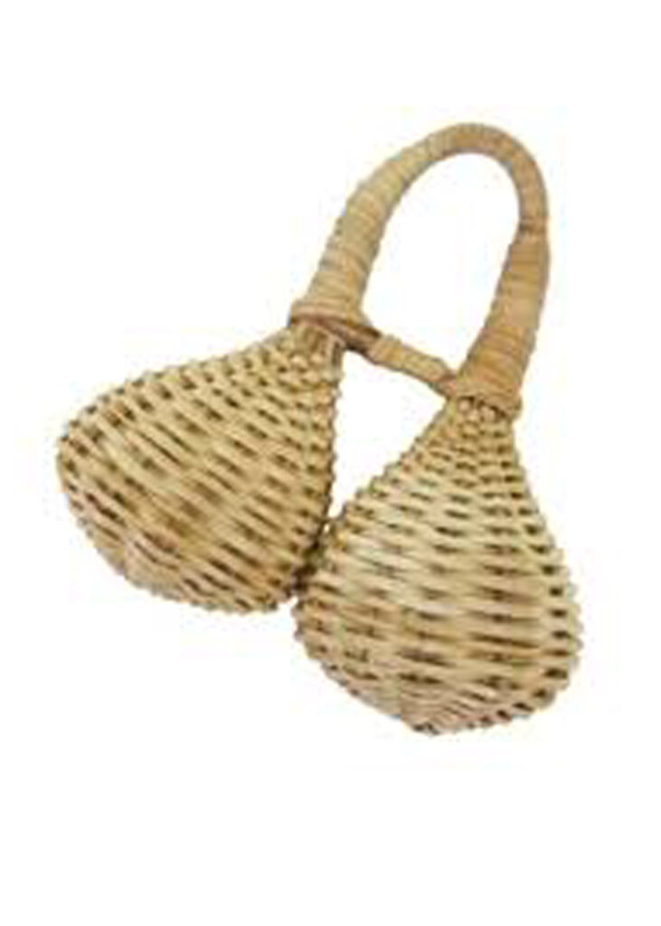 African Woven Seed Caxixi - 4"x 2"