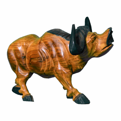 Wooden Cow Carving 13in