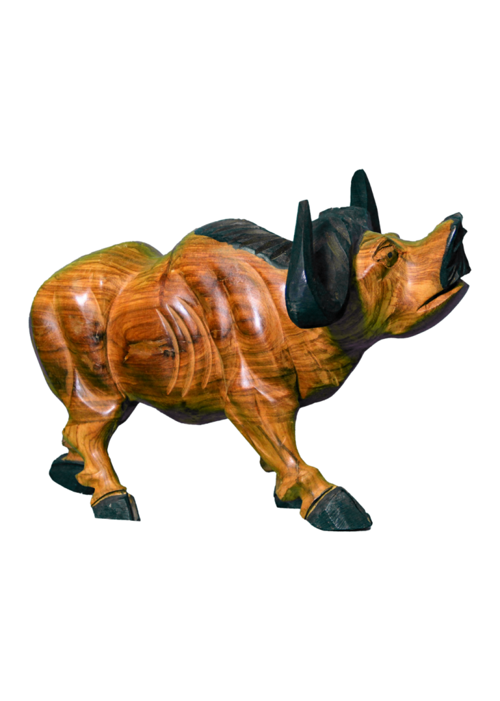 Wooden Cow Carving 13in