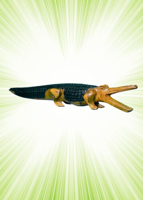 Wooden Crocodile Carving 50in