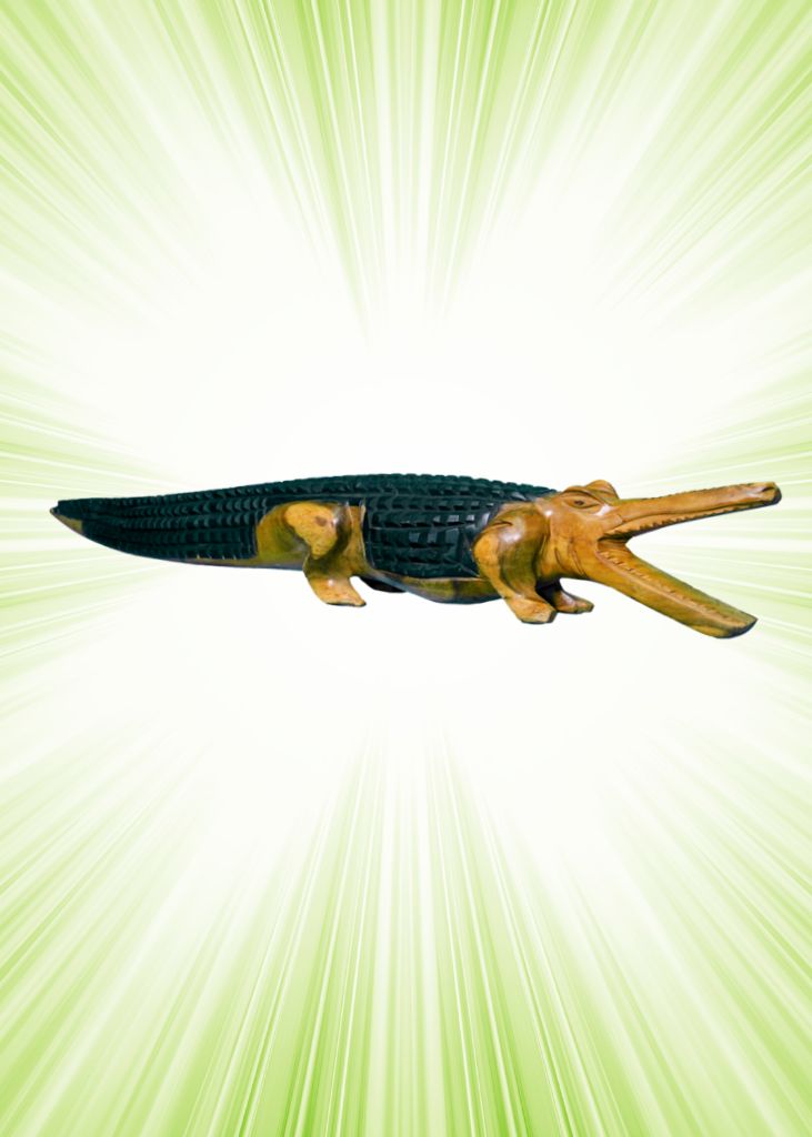 Wooden Crocodile Carving 50in