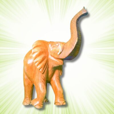 Wooden Elephant Carving 10 inches - 1