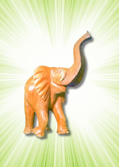 Wooden Elephant Carving 10 inches - 1