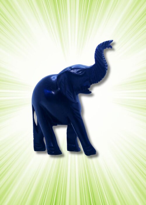 Wooden Elephant Carving 8in - Black