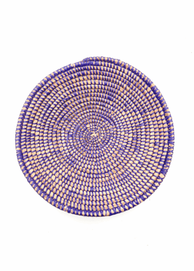 Handwoven African Tabletop Bowl - 4x12 Solid Purple - Image 2