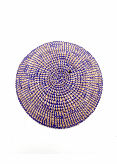 Handwoven African Tabletop Bowl - 4x12 Solid Purple - Image 3