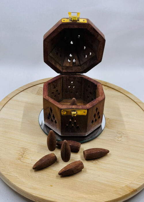 Wooden Octagon Pyramid Cone Burner for Insense - Image 4