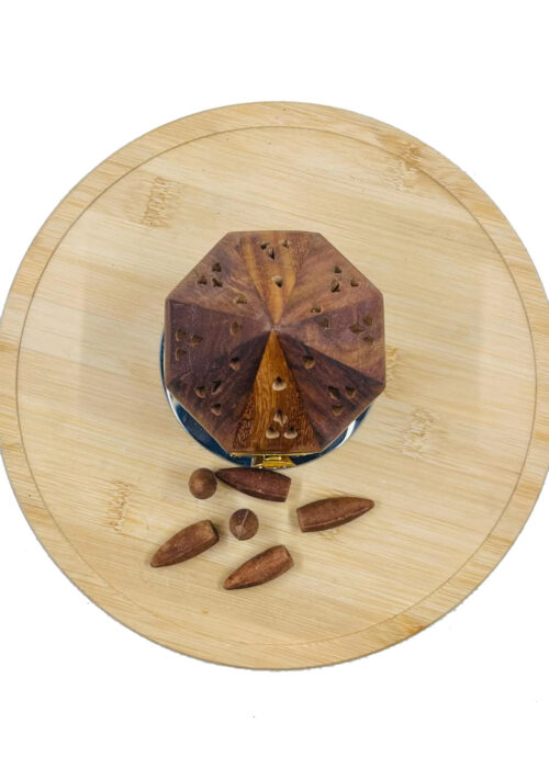 Wooden Octagon Pyramid Cone Burner for Insense - Image 5