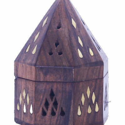 Wooden Octagon Pyramid Cone Burner for Insense