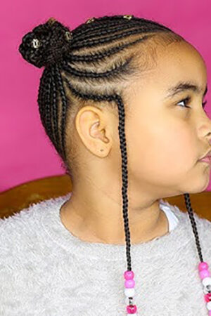 Kid's Cornrows $50+ (2hrs & 45min)