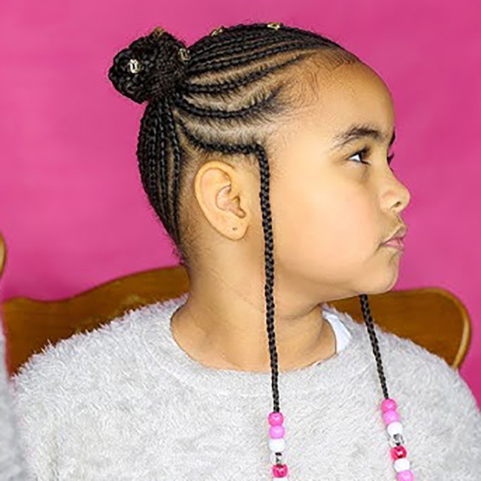 Kid's Cornrows $50+ (2hrs & 45min)