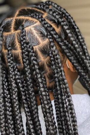 Medium Knotless Braids $180+ (6hrs & 45min)